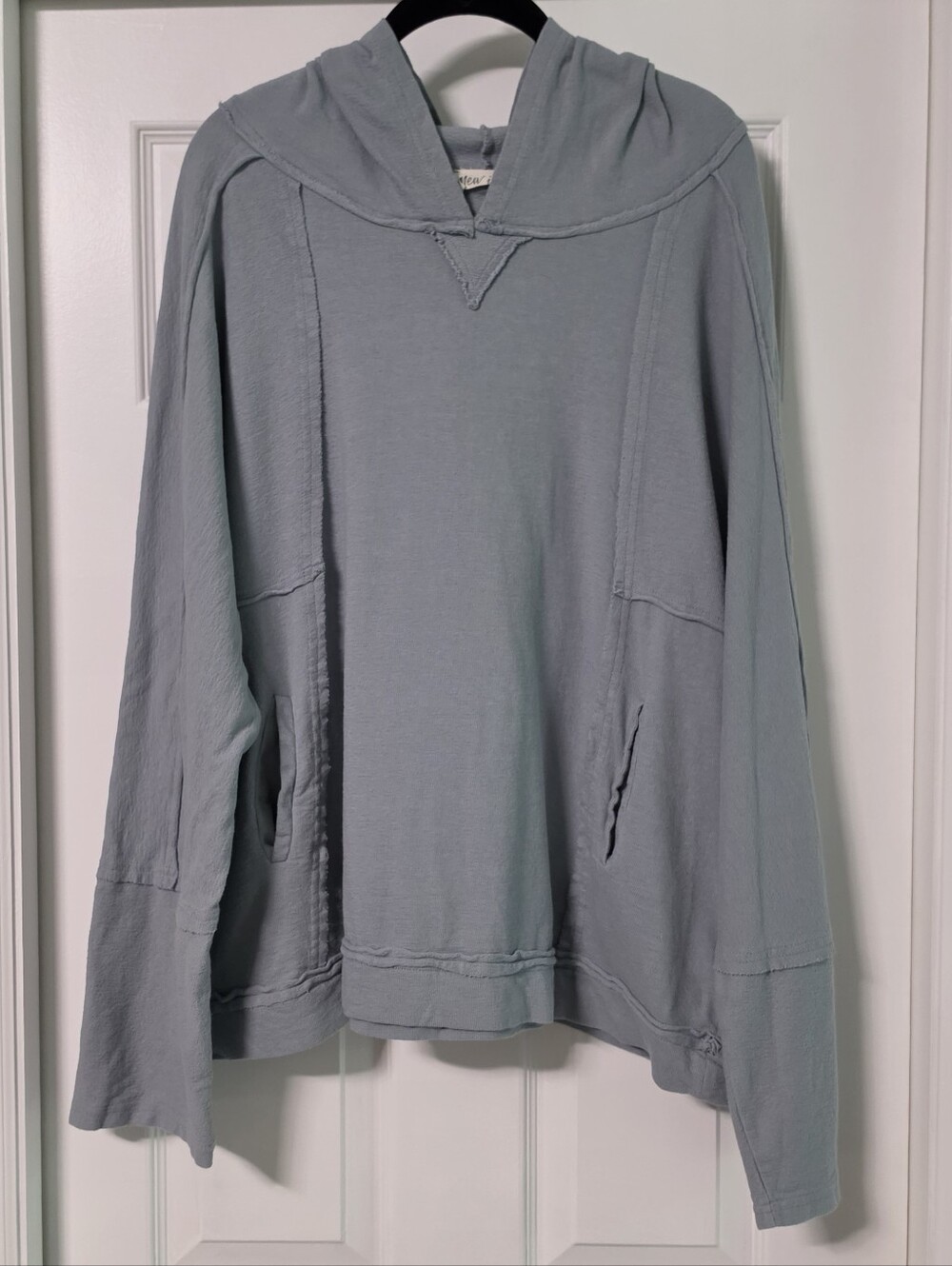 New In Blue-Gray Hooded Top, 3X
